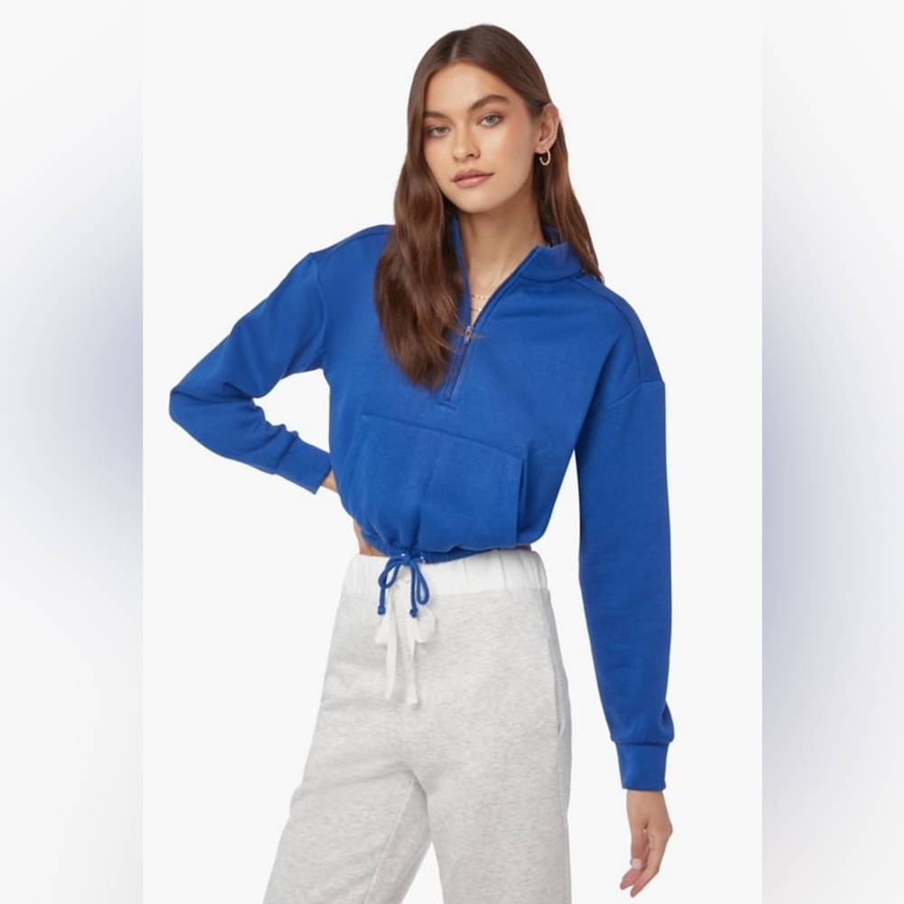 JustFab Cosy Henley Cropped Sweatshirt